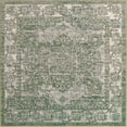 thumbnail image 1 of Unique Loom Tapis de Bordure Isabella Haut-Bas 5' x 5' Vert Carré/ivoire, 1 of 1