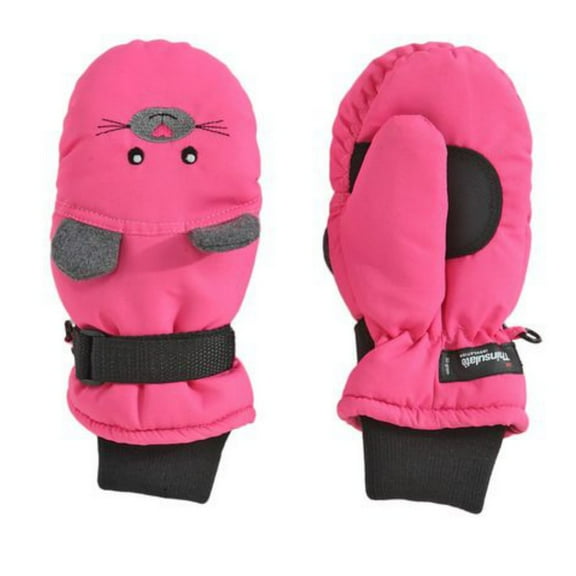 Aquarius Girls Pink Mouse Snow & Ski Mittens Fleece & Thinsulate Lining