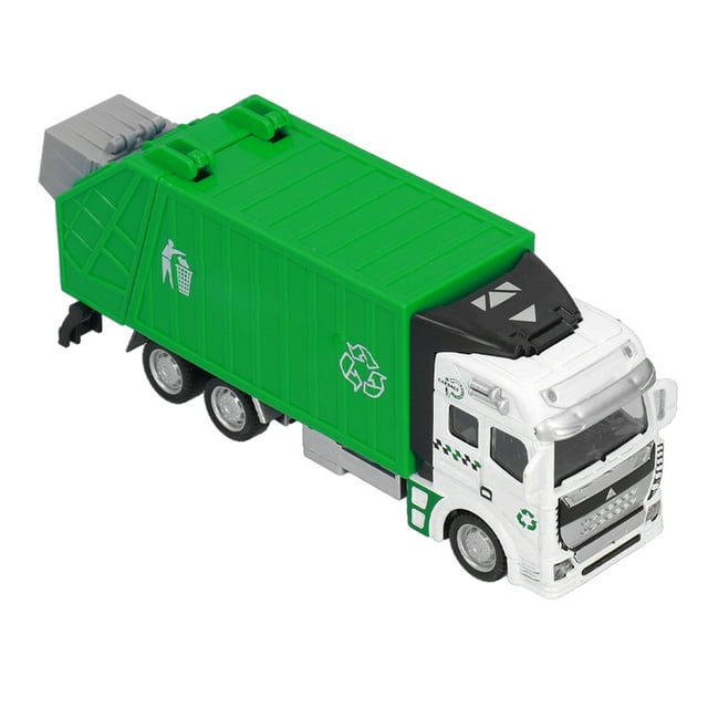 Camion Jouet de Livraison à Rétrofriction, Camion Poubelle de Production Fine à Friction Jouet de Transport pour Jouer pour Garçons pour Enfants Vert,Orange