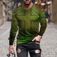 thumbnail image 1 of Blusas y camisas de manga larga con cuello redondo para hombre, blusa informal de manga larga con cuello redondo y estampado de rayas, blusa de poliéster para hombre, 1 of 5