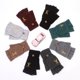 thumbnail image 2 of Guantes de medio dedo con solapa bordados, de invierno, resistentes al frío, cálidos, forrados con vellón, de lana gruesa y cálida, tejidos en jacquard, para parejas, 2 of 6