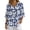 Hibiscus, variant on Jiueut Swallow Clouds Cherry Blossom Print Shirt for Women 3/4 Length Sleeve V Neck Button Tunic Blouse Linen-Style Casual Womens Tops