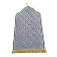 thumbnail image 2 of Embossing Process Muslim Prayer Rug Colorfast and Washable Prayer Mat for Effectively Protecting Knees - Black, 2 of 4