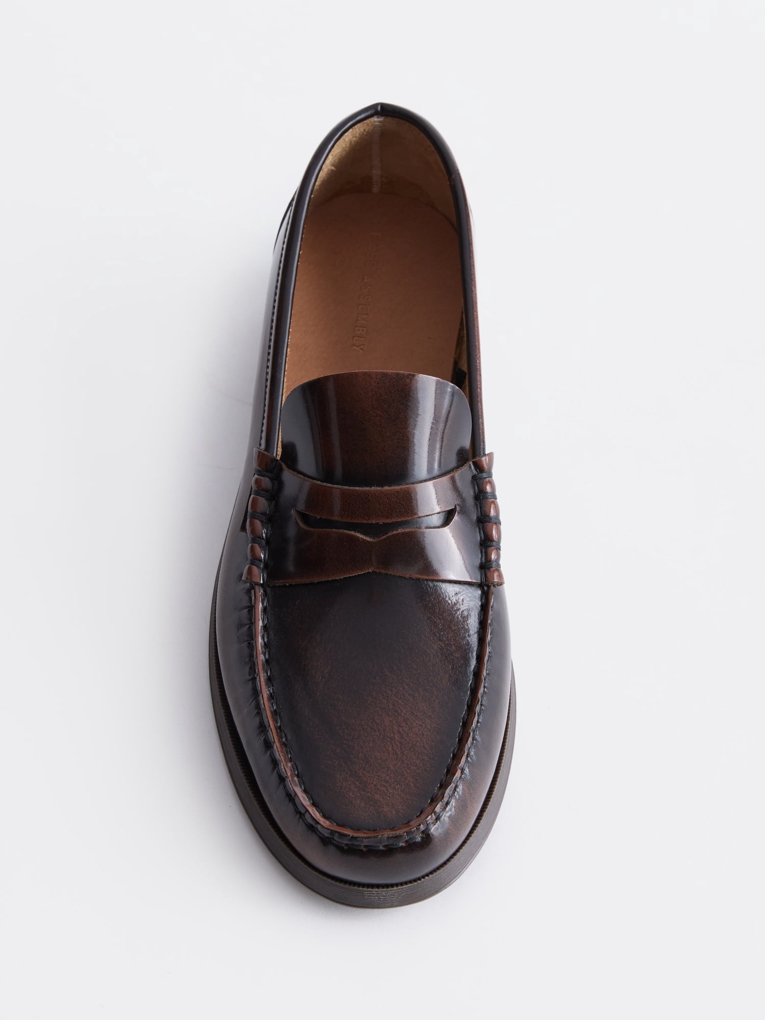 Free Assembly Men's Leather Moc Toe Penny Loafers