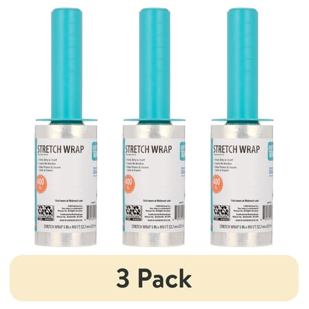 (3 pack) Pen+Gear 5 in. x 400 ft. Stretch Wrap, Clear, 1 Roll