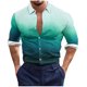 thumbnail image 2 of Blusa y camisa de manga larga con cuello vuelto para hombre, estilo casual, a la moda, con botones estampados, blusa de manga larga con cuello vuelto, camisetas de poliéster para hombre, 2 of 5