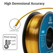 GEEETECH 3D Printer PLA Filament, Shiny Silk Gold Toughness Enhanced Filament with 1.75mm Dimensional Accuracy +/-0.03mm, 1080 Feet per Roll, Vacuum Packaging, for Most 3D FDM Printer