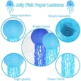 thumbnail image 3 of LQQBOX Paper Lanterns, Dark Blue Light Blue White Hanging Jelly Fish Lanterns for Mermaid Under The Sea Ocean Birthday Party Decorations Set of 6, 3 of 7