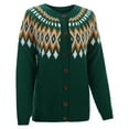 thumbnail image 4 of Cardigan Sweaters for Women Fair Isle Knit Sweater Coat For Soft Oversized Long Cardigan With Round Neck Winter Warm Thick Chunky Yarn Textured Open Front Outerwear(9 Colors), 4 of 8