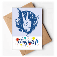 thumbnail image 1 of Blue Symbol Victory Design Illustration Pattern Wedding Cards Congratulations Greeting Envelopes, 1 of 3