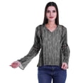 thumbnail image 4 of Moomaya Womens Collar Kurta Kurti Lace Detail Printed Full Sleeve Top Tunic, 4 of 6