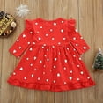thumbnail image 6 of Styles I Love Baby Toddler Girls Heart Print Daddy's Little Valentine Ruffle Long Sleeve Red Dress Outfit (80/12-18 Months), 6 of 6