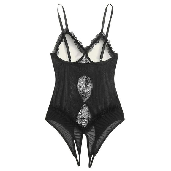 FhsagQ Womens Lingerie Crotchless Plus Size New Women Plus Size Lace Lingerie Jumpsuit Underwear Bodysuit Sleepwear Teddy Lingerie for Women 2 Piece Womens Lingerie Bodysuit Crotchless Black XXXXL