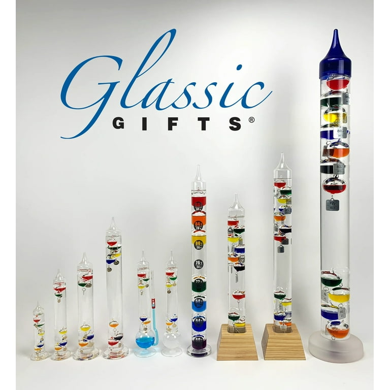 Glassic Gifts Galileo Thermometer (40 Tall)