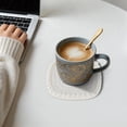 thumbnail image 4 of Unique Bargains 1 Pc Square Pearl Heat Insulation Mat Drink Coaster Beige Cotton rope, 4 of 5