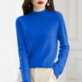 thumbnail image 4 of Kcodviy Women Pure Long Sleeve Crew Neck Soft Warm Pullover Knit Fall Winter Thermal Tops For Women 3/4 Sleeve Thermal Underwear Top For Women Cold Weather Womens Thermals Top And Bottom Set Plus Size, 4 of 4