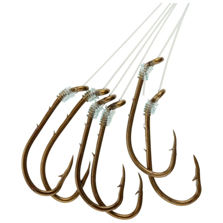 Danielson Snelled Baitholder Fishing Hooks, Size 6, 6-pack 
