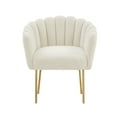thumbnail image 2 of MEXIYA Doloris Modern Easy Clean Fake Fur Upholstered Feather Side Chair with Brushed Gold Leg, 2 of 5