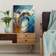 thumbnail image 5 of Qisvanset Framed Canvas Wall Art 12x16 Inch Dolphin Ocean Wave Coastal Beach House Wall Art, 5 of 5