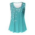 thumbnail image 4 of Sentmoon Tenues d'Été pour Femmes Débardeurs Col Rond pour Femmes Coupe Ample Imprimé Vignes Sans Manches T-Shirts Basiques 2025 Tendance pour Week-End Brunch Bleu Ciel m, 4 of 5