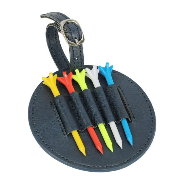 Bolsa de Tees de Golf, bolsa portátil de cuero PU, regalos para golfistas, contenedor, estuche de exposición, riñonera, soporte profesional para Tee Azul oscuro