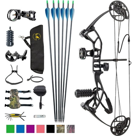 Archery Compound Bow Compound Bow and Arrow for Youth Beginner Adults Compound Bow Set with Archery Hunting Equipment 17 -27 Draw Length 10-40Lbs Draw Weight 290fps IBO Bow Only 2.54Lbs