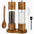 thumbnail image 1 of Juego de molinillo manual de sal y pimienta de 2 piezas de 8 pulgadas con núcleo de cerámica ajustable y bandeja for uso en la cocina, 1 of 7