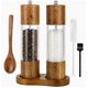 thumbnail image 1 of Juego de molinillo manual de sal y pimienta de 2 piezas de 8 pulgadas con núcleo de cerámica ajustable y bandeja for uso en la cocina, 1 of 7