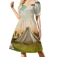 thumbnail image 1 of Vestido maya de manga corta de Chichén Itzá, vestido de verano para mujer, atuendo para festival, cóctel de vestidos., 1 of 7