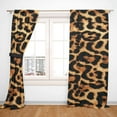 thumbnail image 3 of Cheetah Print Curtains 52WX84H Rod Pocket Leopard Not Blakout Curtains for Bedroom Living Room Wild Animals Print Drapes 2 Panels, 3 of 7