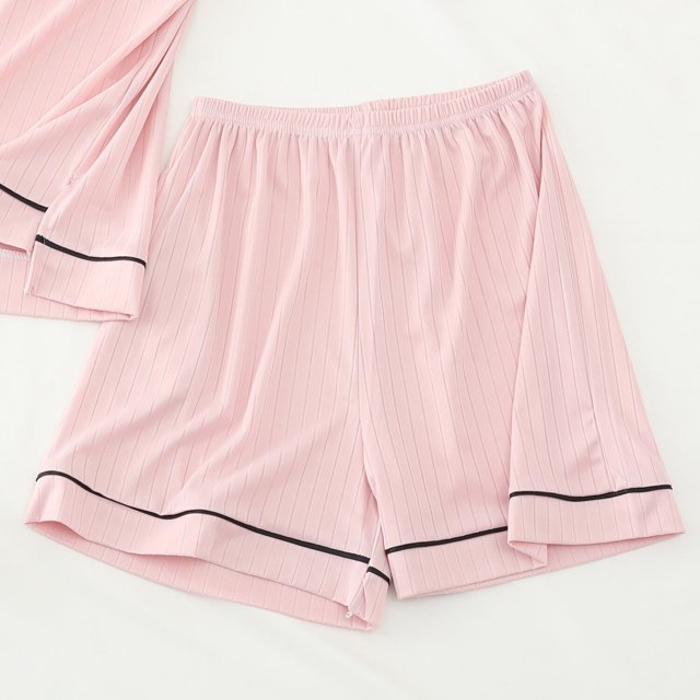Pantalones cortos de dormir de estilo coreano para mujer, ropa de dormir, pantalones de pijama de verano, ropa de casa, cintura elástica, cordón, ropa de habitación sólida