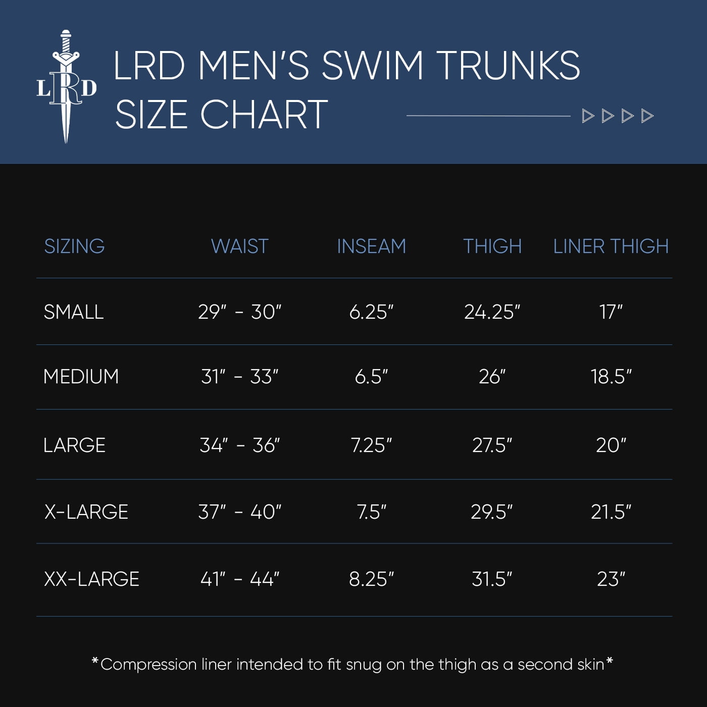 LRD Men's Swim Trunks with Compression Liner 7 Inch Inseam Navy Blue / Neon Tropics M