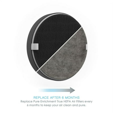 Pure Enrichment - 2-in-1 True HEPA Replacement Filter for the PureZone Halo Air Purifier (PEAIRDSK) - Grey