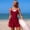 Wine, variant on TIMIFIS Dress Swimsuit for Women One Piece Swimdress Summer Sun Bathing Solid Color Swimsuit Fashion Board Volleyball Activity Swimwear