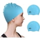 thumbnail image 1 of 2 gorros de natación para niños, gorro de natación elástico de silicona impermeable para cabello largo y corto, niñas, niños, adolescentes y niños, 1 of 4