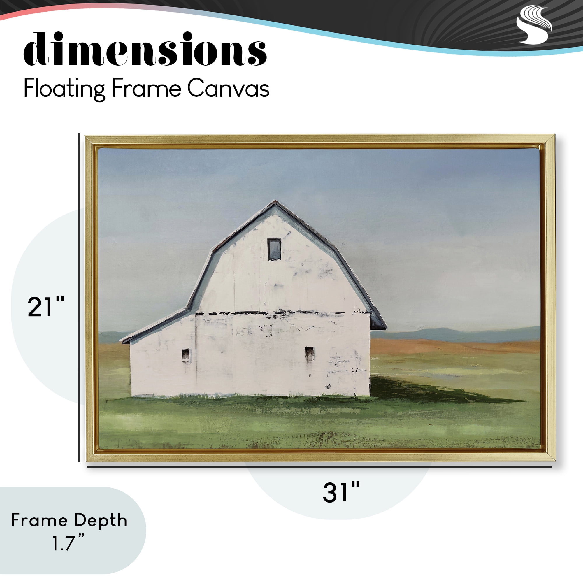 Stupell Industries Weathered and Wise Barn Gold Framed Floater Canvas Wall Art, design by Max Maxx
