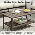 thumbnail image 5 of Heynemo 4 Piece Outdoor Patio Furniture Set, Metal Patio Conversation Set with Coffee Table for Porch Backyard Garden, Khaki, 5 of 7
