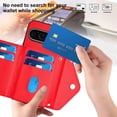 thumbnail image 5 of Wallet Case Compatible Google Pixel 9 / 9 Pro, Women Vegan PU Leather Phone case with RFID Blocking Card Holder Detachable Wrist Strap Shockproof Kickstand Phone Case for Google Pixel 9 / 9 Pro, Red, 5 of 6