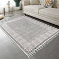 thumbnail image 2 of Casavani Outdoor Yoga Flat Weave Geometric Rug,Beige 9x12Ft, 2 of 6