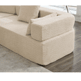 thumbnail image 5 of Modern Modular 3 Piece Couch Free Combination with Semicircular Modular Sofa, 4 Seater Curved Sofa with Upholstered for Living Room, Khaki, 5 of 9
