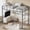 Matte Gray, variant on Loft Bed with Ladder and Arched Guardrail - Enhanced Safety with 15-Inch Guardrail and Anti-Tip Brackets, Heavy-Duty Steel Slats Support Up to 350 Lbs, Durable and Safe for and Adults