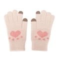thumbnail image 1 of Guantes de punto de invierno con pantalla táctil, lindos guantes de invierno con patrón de pata de gato, guantes de invierno de punto, uso conveniente, 1 of 9