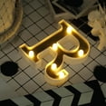 thumbnail image 6 of Efavormart 6" 3D Gold Marquee Letters 5 LED Light Up Letters Warm White LED Letter Lights - R, 6 of 10