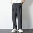 thumbnail image 4 of Gyexs Chino Pants for Men Big and Tall Baggy Casual Lightweight Pants Casual Expandable Waist Suit Pants Formal Clothing Grey, Szie XL, 4 of 4