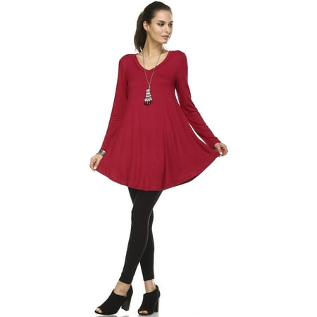 - Christine V Long Sleeve V-Neck Swing Tunic