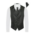 thumbnail image 1 of Men's Premium Vertical Lines Tone on Tone Stripes Vest - NeckTie – Bow Tie - Pocket Square 4 Piece Set for Suits & Tuxedos-Many Colors, 1 of 4