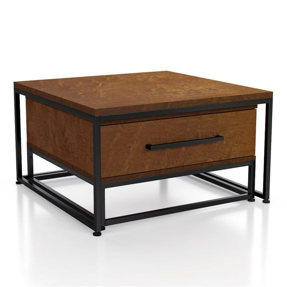 Furniture of America Noote Wood 2-Piece Nesting Tables Set with Drawer in Brown