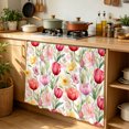 thumbnail image 6 of Spring Tulip Cabinet Curtain 35"Wx35"L, Dustproof Under Sink Skirt with Self Adhesive Tape, Summer Floral Botanical Elegant Cabinet Curtain Cover for Kitchen Sink, Bathroom Vanity, Laundry Room, 6 of 9