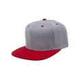 thumbnail image 1 of Top Headwear Flat Bill Adjustable Snapback Cap - Heather Grey/Red, 1 of 2