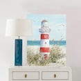 thumbnail image 5 of Beach Decor Lighthouse Wall Art: Seagull Decor Ocean Canvas Prints Sea birds Paintings Sailboats Pictures Teal Seascape Decorations for Home Living Room Office Easy to Hang 12" x 16" Framed, 5 of 6